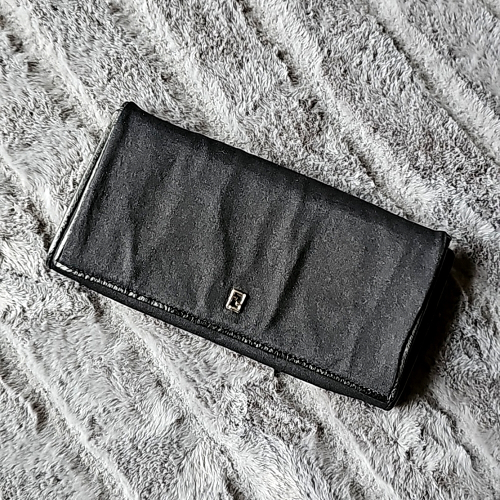 rare vintage Fendi neoprene & leather long wallet